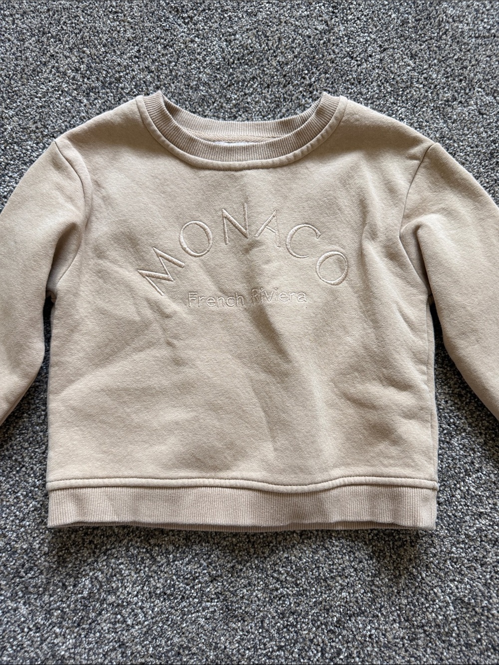GB girls Beige Embroidered Monaco Sweatshirt